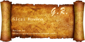 Giczi Rovéna névjegykártya